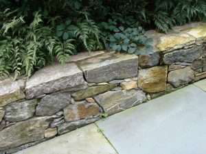 wall of stone in garden